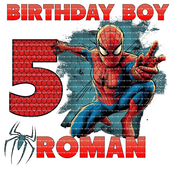 SPIDERMAN BIRTHDAY T-SHIRT Personalized Any Name/Age Toddler to Adult