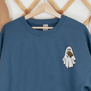 Embroidered Ghost Sweatshirt, Halloween crewneck, Trendy Halloween, Ghost sweatshirt, Spooky Season, Fall Sweatshirt, Halloween sweatshirt