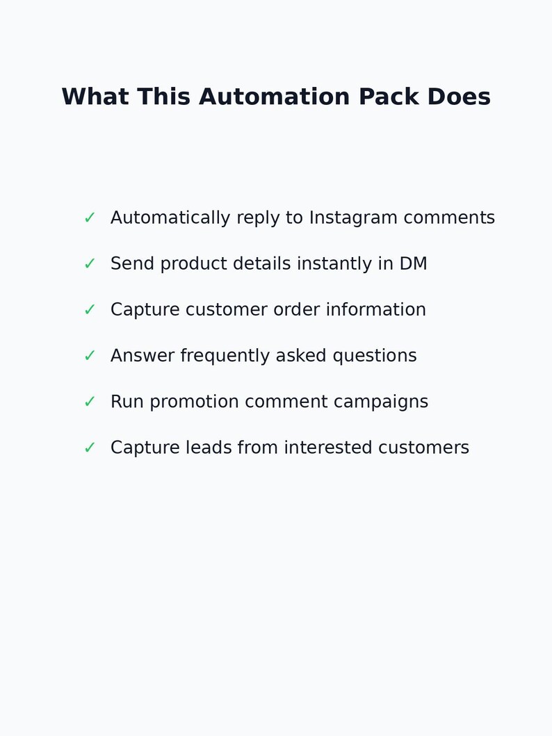 Instagram Automation Template for Manychat | Comment to DM Bot ...