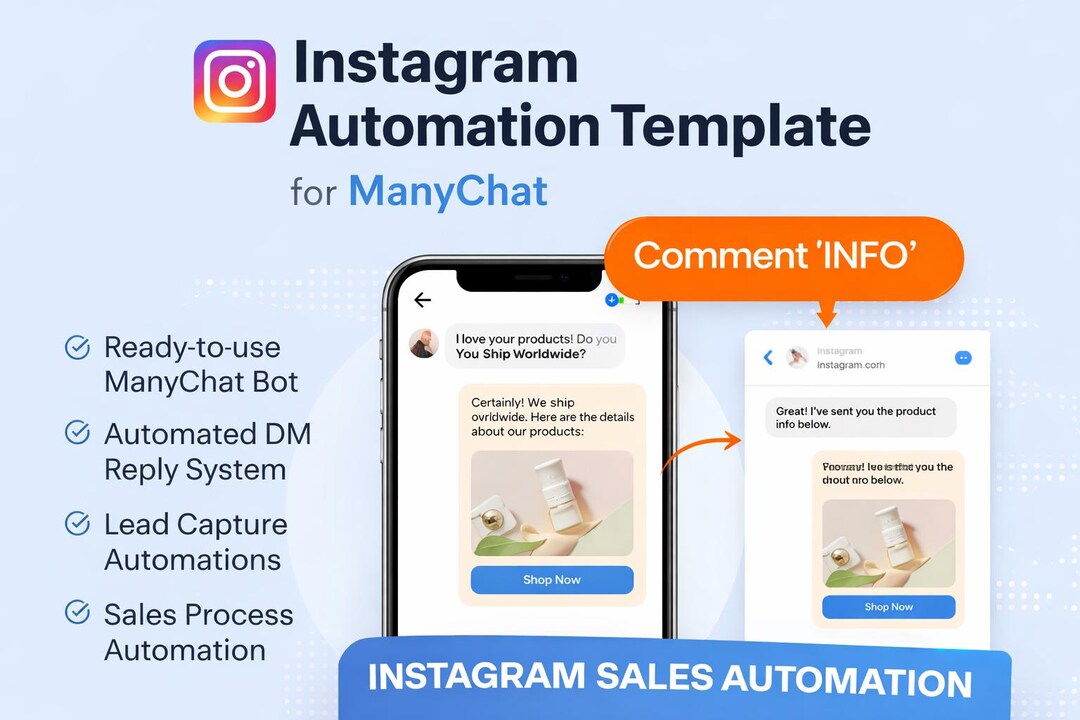Instagram Automation Template for Manychat | Comment to DM Bot ...