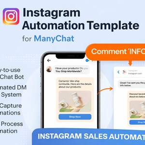 Instagram Automation Template for ManyChat | Comment to DM Bot | Instagram Sales Automation | Lead Capture Chatbot