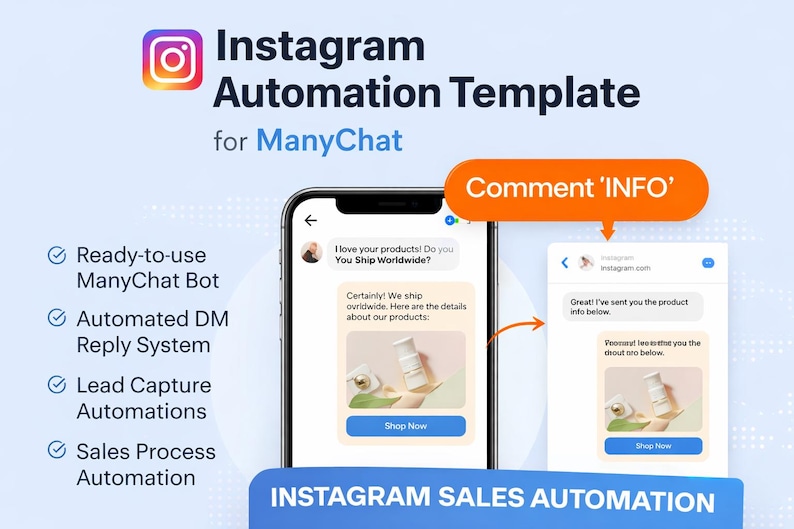 Instagram Automation Template for Manychat | Comment to DM Bot ...
