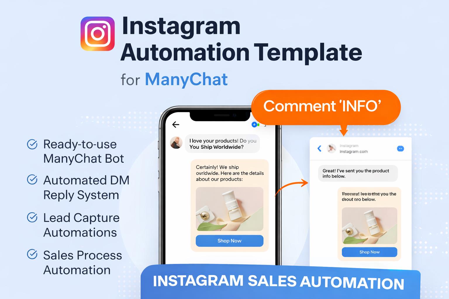 Instagram Automation Template for Manychat | Comment to DM Bot ...