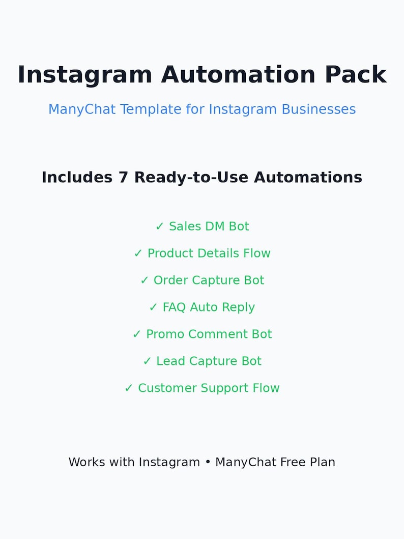 Instagram Automation Template for Manychat | Comment to DM Bot ...