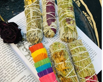 Sage incense bundle variations / herbs / purification / incense / witchcraft / smudge