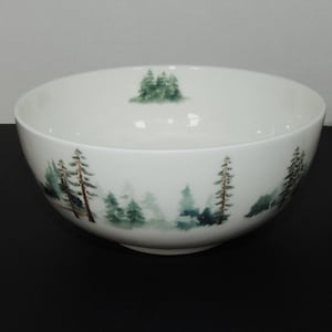Mikasa Bone China Watercolor Forest Bowls – Set of 2 (6&quot; Salad/Soup/Cereal)