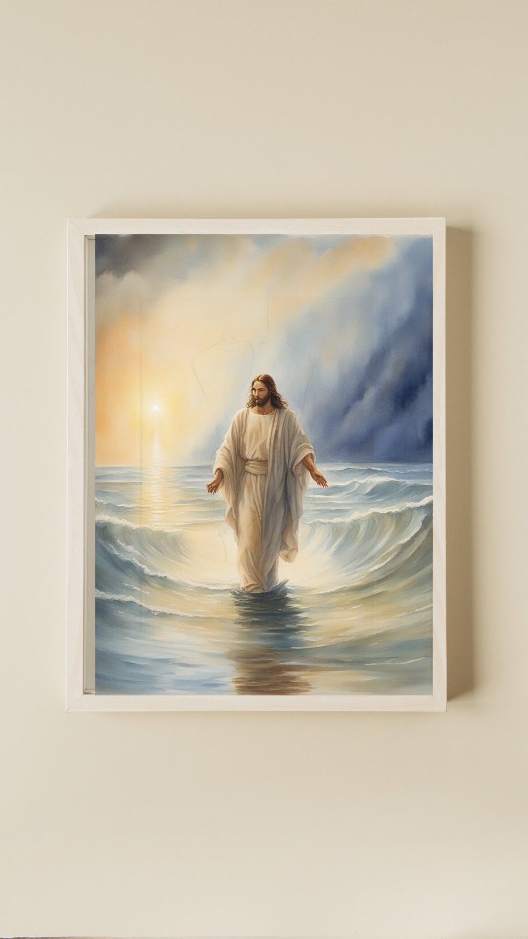 Jesus Printable Wall Art, Bible Christian Gift, Boho Art, Jesus Walking ...