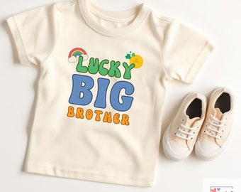 Big Brother Pregnancy Announcement Shirt Big Sister Shirt Lucky Big Brother Big Sister Announcement Toddler T-Shirt Spring Pregnancy Reveal
