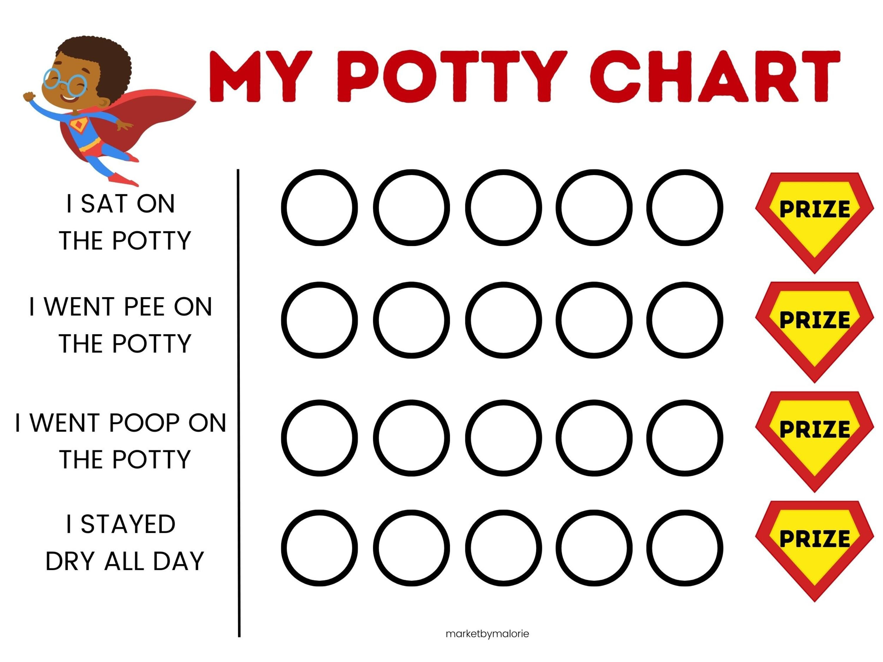 Potty Training Chart Superhero Potty Chart Reward Chart Toddler