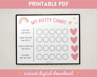Potty Chart | Rainbow Potty Chart | Reward Chart | Toddler Printables | Kids Printables | Potty Training