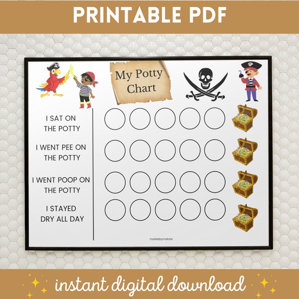 Potty Chart | Pirate Potty Chart | Reward Chart | Potty Training Chart | Reward System for Toddlers