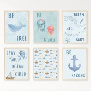 Under the Sea Nursery Prints, Ocean Nursery Wall Art, Ocean Baby, Cute Nautical Art, Ocean Inspiration, Ocean Nursery Printables, Ocean Art