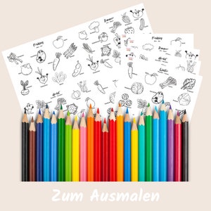 Saisonkalender zum ausmalen I Malen I Obst & Gemüse I Kinder I Jugendliche I Kalender I Lernen I PDF I zum Audrucken I A4
