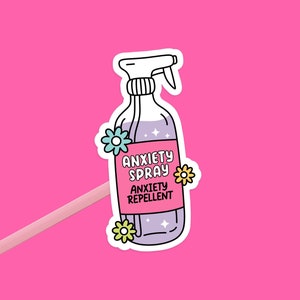 Pegatinas de ansiedad // Pegatinas aptas para lavavajillas, regalo positivo, papelería hecha a mano, divertida pegatina impermeable para botellas de agua, diario, etc.