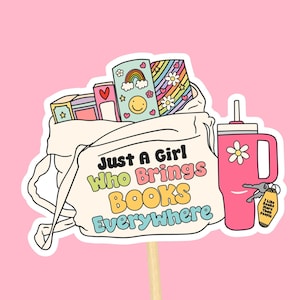 Sticker livresques// Sticker imperméable esthétique tendance pour bouteilles d'eau Sticker Kindle mignon cadeau pour les lecteurs et les amateurs de livres Booktok - B017