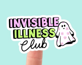 Disability Sticker // Trendy Waterproof Decal for Water Bottles, Journals, Laptops, Kindles and More, Dishwasher Safe, Cute Ghost