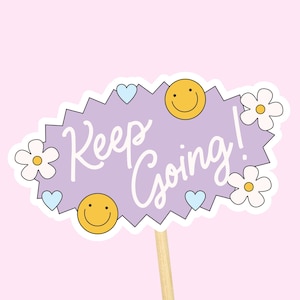 Adesivo de afirmação positiva // Adesivo à prova d'água, moderno, colorido, smiley face, citação feliz, decalque para melhor saúde mental, lembrete, presente