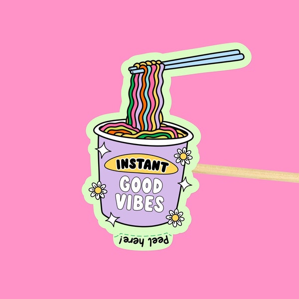 Mental Health Sticker // Dishwasher Safe Stickers, Cheer Up Gift, Waterproof Sticker for Water bottles, Colourful Noodle Sticker, Good Vibes
