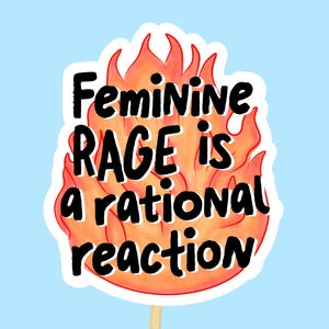 Adesivo rabbia femminile // Adesivo impermeabile sentimenti validi Adesivo citazione femminismo Fuoco Protesta impertinente Diritti delle donne Decorazione per laptop Lucido -DOO9