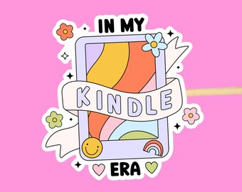 Bookish Kindle Sticker: Doodle Waterproof Vinyl Decal Book Quote E-Book Decor