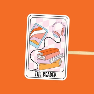 Bookish Sticker // The Reader Wasserdichter Aufkleber für Buchliebhaber Süß Pastellfarben Kindle Dekor Geschenk für Buchsüchtige Tarot Karten Design -B011