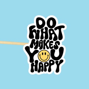 Citaatsticker // Vaatwasmachinebestendige, waterdichte sticker voor waterflessen, smileysticker, geestelijke gezondheid, inspirerend en motiverend
