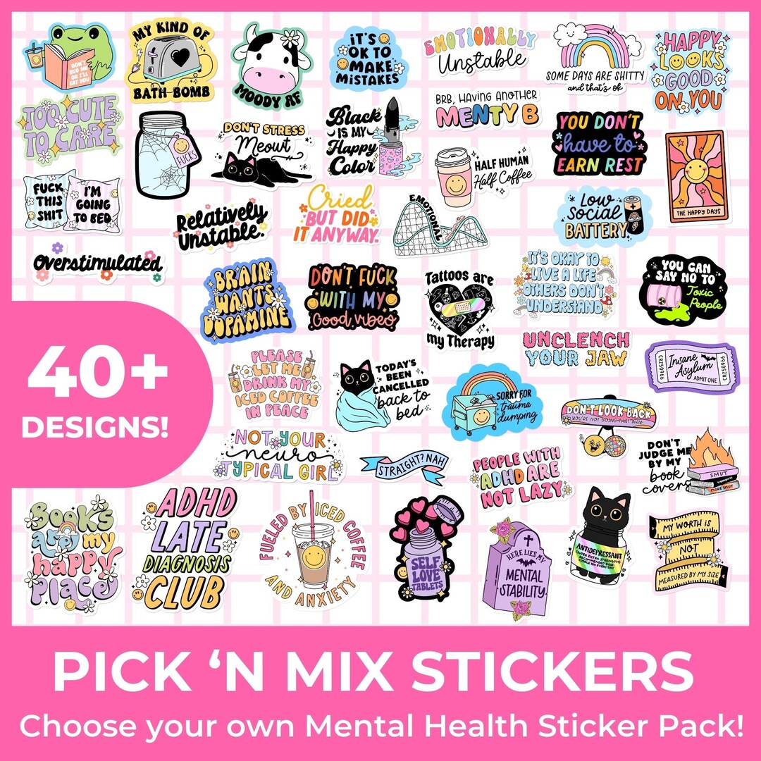 Custom Sticker Pack // Dishwasher Safe, Retro Stationery, Waterproof ...