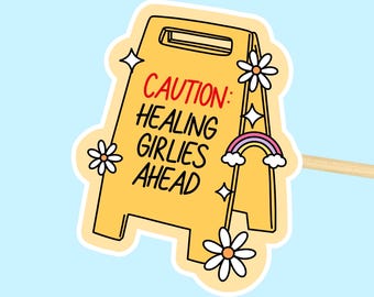 Yellow Mental Health Sticker: Waterproof Vinyl for Water Bottles (Self Care)