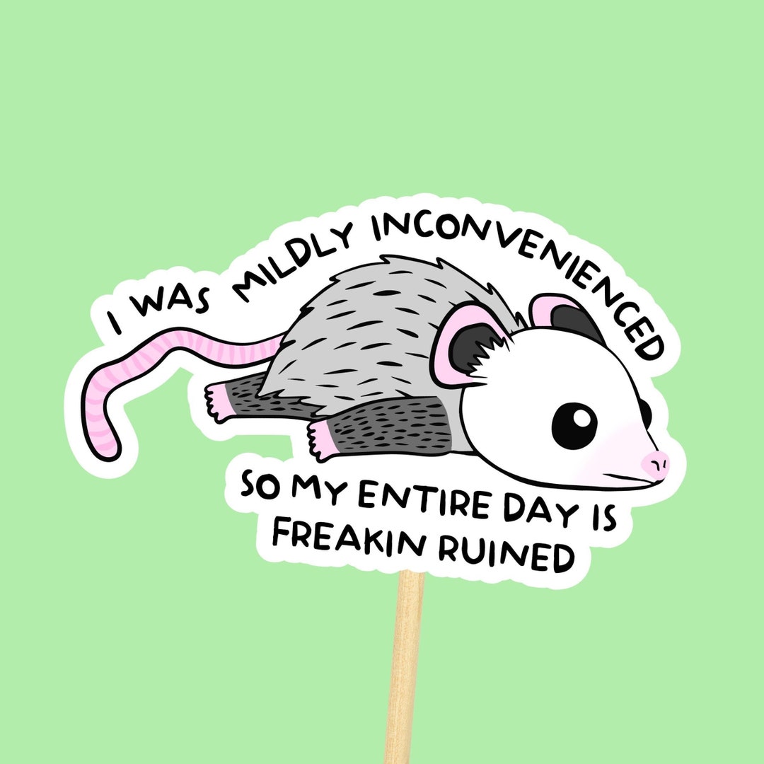 Funny Opossum Sticker: Waterproof Quote Decal for Water Bottle Decor - Etsy