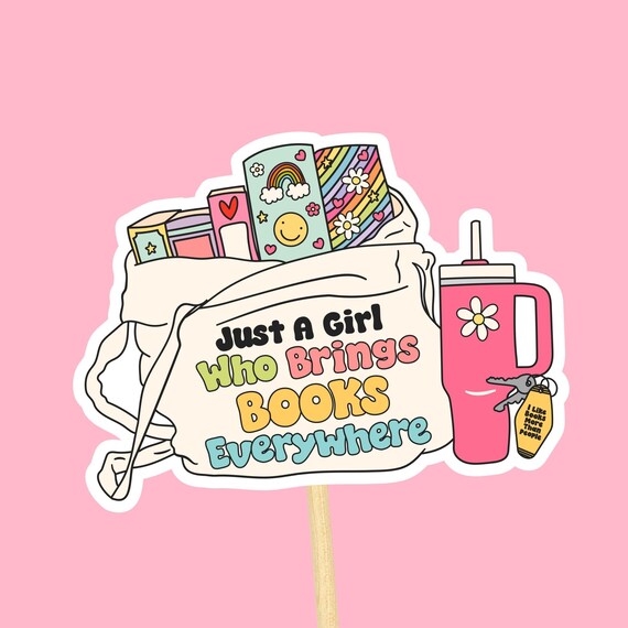 Bookish Sticker: Trendy Aesthetic Waterproof Sticker for Water bottles Cute Kindle Sticker Gift for Readers and Book Lovers Booktok
