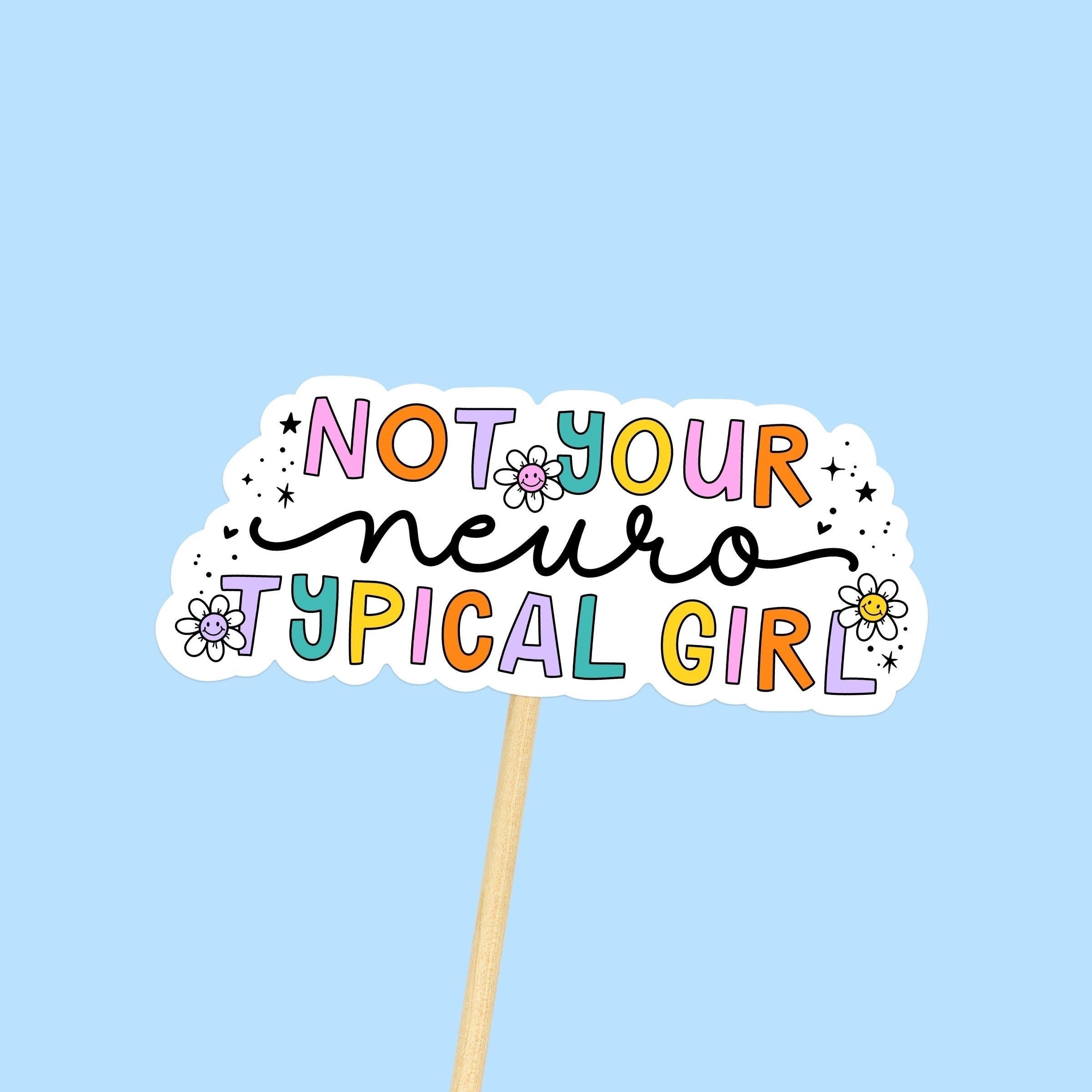 Neurodivergent Sticker // Dishwasher Safe Stickers, Funny ADHD Gift, Autism Stationery, Waterproof Sticker for Water bottles, Cute Aesthetic