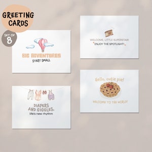 Newborn Greeting Cards, New Baby Welcoming Gift, Congratulations for New Parents, Baby Shower Cards, Digital Prints