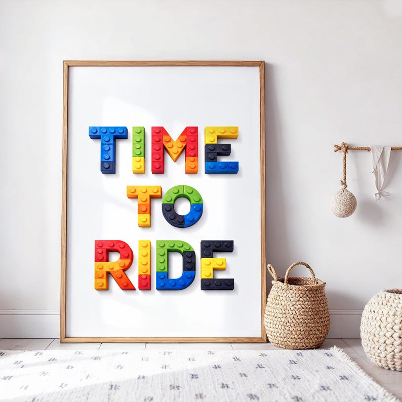 Brick Builder Car Poster Bundle, Black Pickup Truck Print, Time to Ride ...