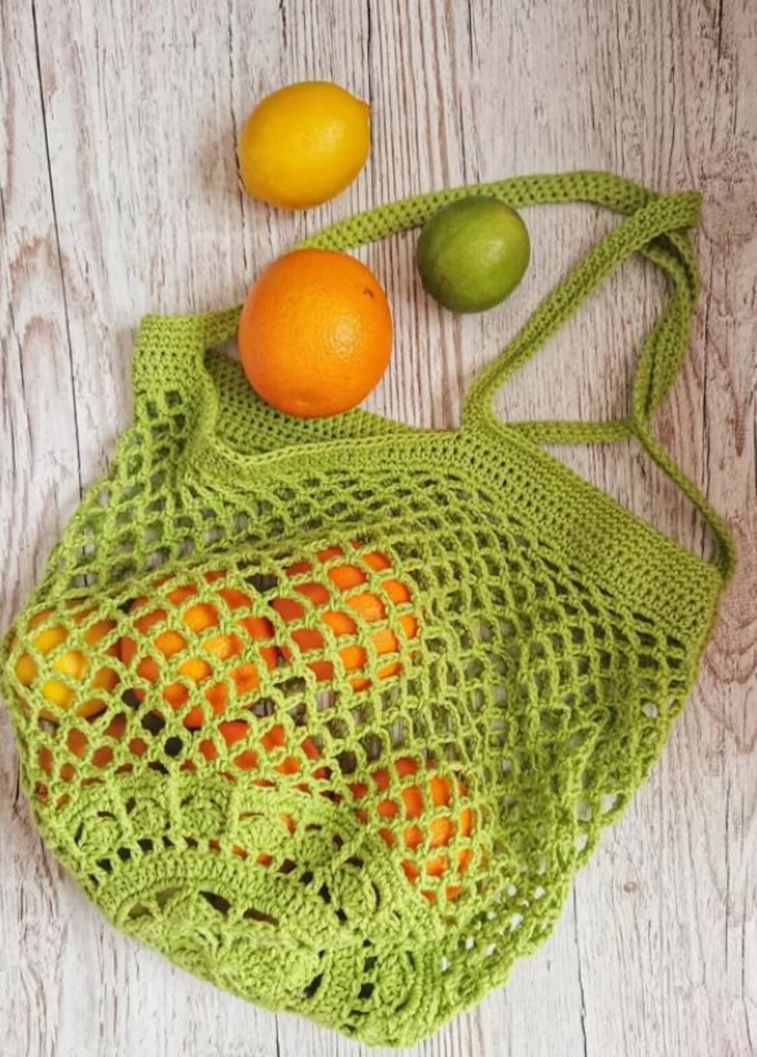 Crochet Market Bag Pattern PDF, Round Mesh Grocery Bag Crochet Pattern ...