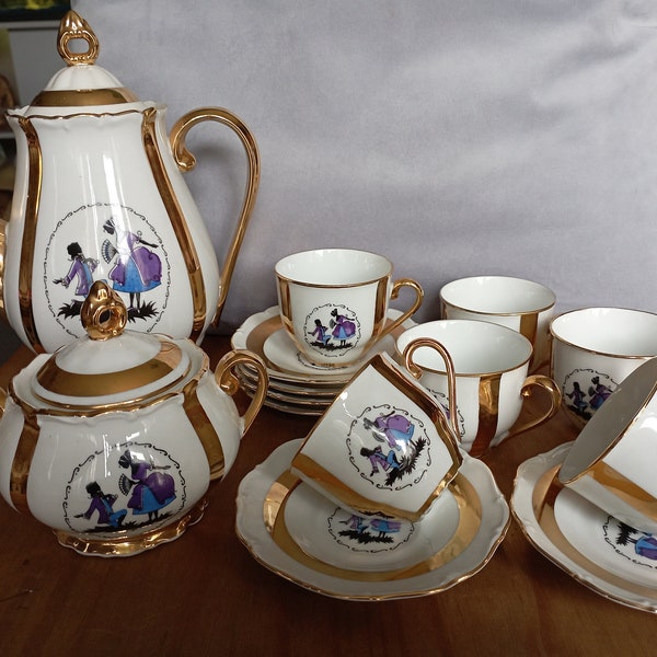 Vintage Coffee Czech Porcelain coffee set, tea set perfect condition