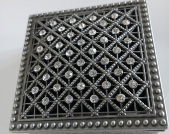 Pewter vintage trinket box