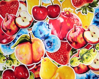 Waterproof Fruit Sticker - Glossy Vinyl Decal