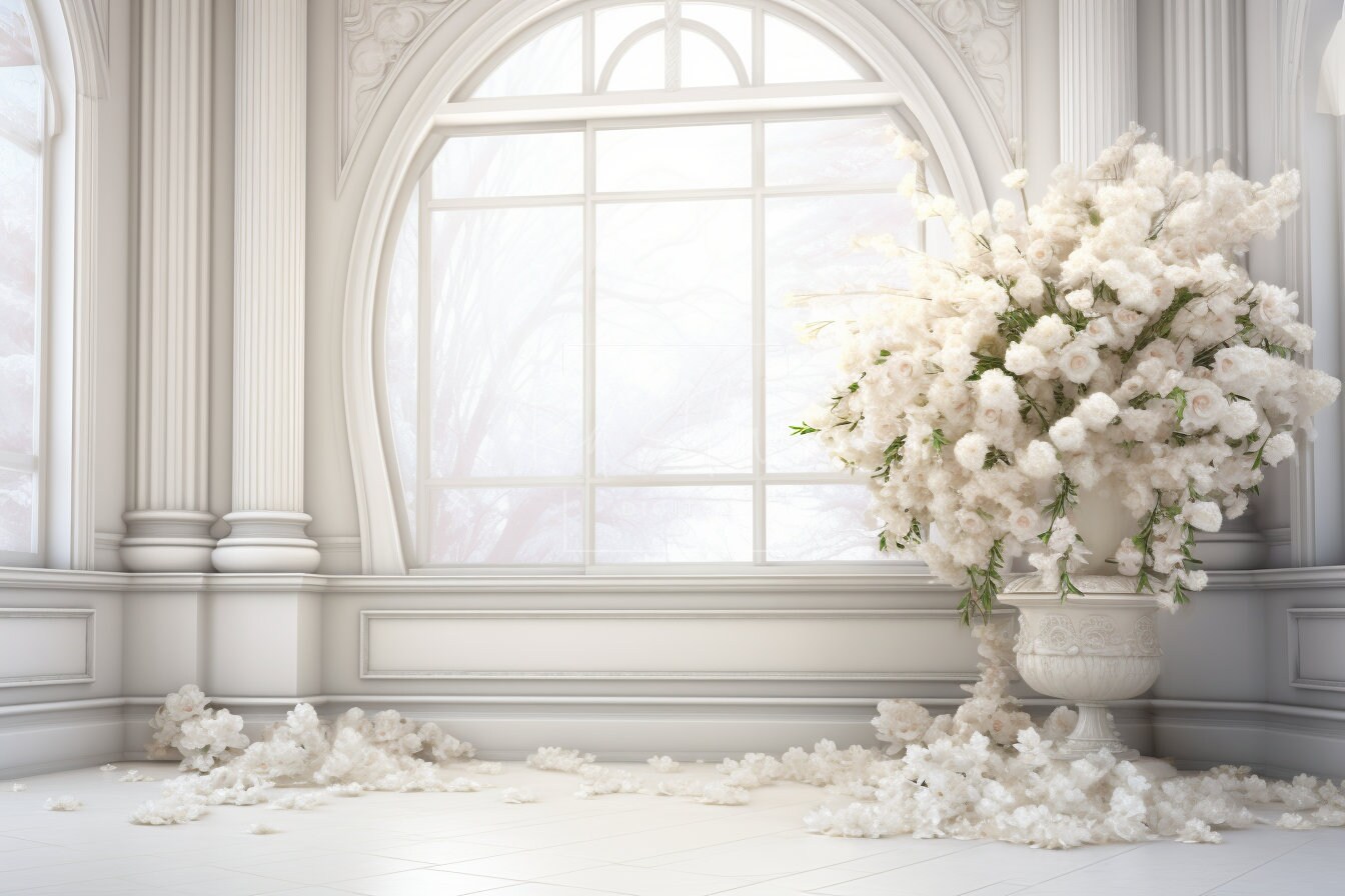 White Room Digital Backdrop Bundle, Elegant Room Background, Maternity ...