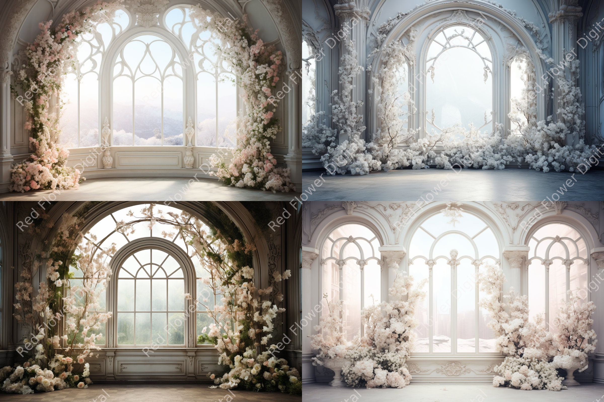 Luxury Window Digital Backdrop Bundle Elegant White Room - Etsy