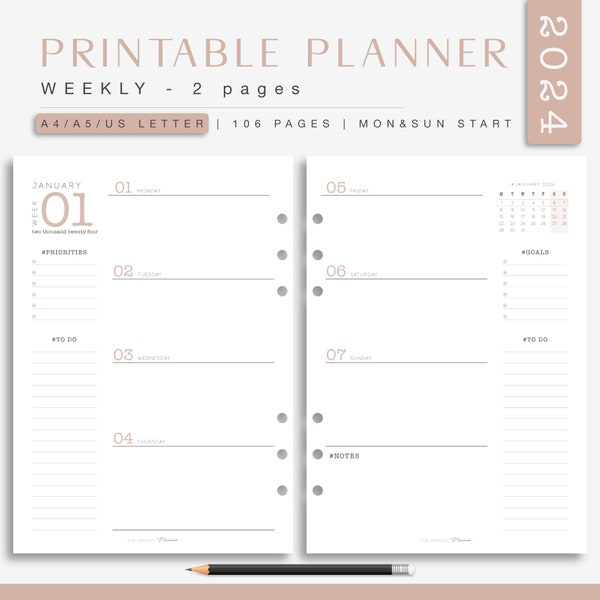 Printable A5 Planner - Etsy