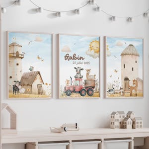 Personalisierte Bauernhof-Poster – Kinderzimmerdeko mit Vornamen