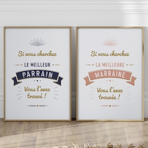Cartel de padrino o madrina en francés, si buscas a la mejor madrina la has encontrado