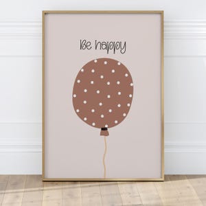Polka Dot Ballon Poster für Kinder, Babyzimmer Wanddekoration