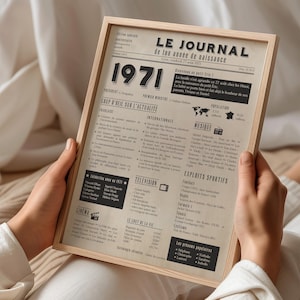 1971 Poster, personalisiertes Geburtstagebuch Poster, Geschenk zum 54. Geburtstag
