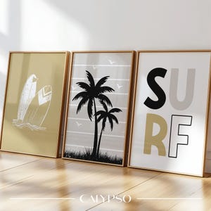 Poster retrò di surf per le camerette dei bambini, decorazioni alla moda in stile marino