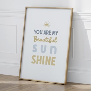 Poster "Sei il mio splendido sole" - Arte murale positiva per la decorazione della cameretta dei bambini