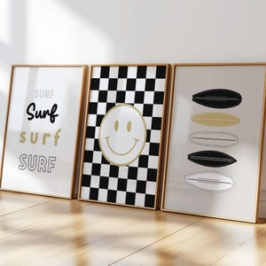 Poster retrò di surf per le camerette dei bambini, decorazioni alla moda in stile marino