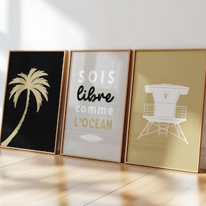 Poster di surf per bambini, citazione sulla libertà, decorazione alla moda per il mare
