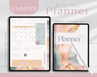 Digital Planner for iPad - Goodnotes Planner - Totally Hyperlinked for easy use - Sunday & Monday Start