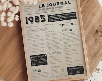 1985 poster, personalized birth journal poster, 40th birthday gift
